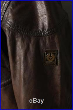 Vtg BELSTAFF 1966 Panther Antique Brown Leather Motorcycle Jacket Small