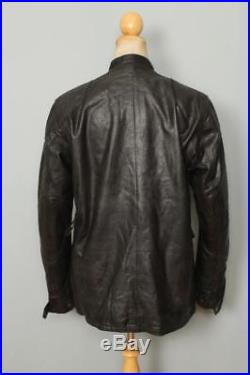 Vtg BELSTAFF 1966 Panther Black Leather Motorcycle Jacket Medium