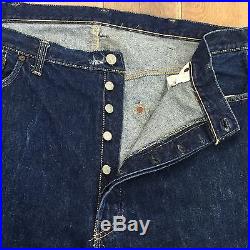 Vtg BIG E LEVIS 501XX Jeans Selvedge Edge Hidden Rivets Paper Tag Dark 40 x 29