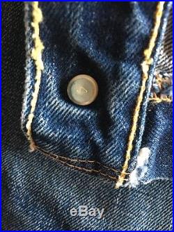 Vtg Big E Tab Levi 501 Button Fly Jeans 32x 32 Selvedge Seams USA Made 1960s