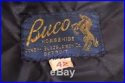 Vtg Buco J-24 Horsehide Leather Motorcycle Jacket USA Mens Size 42