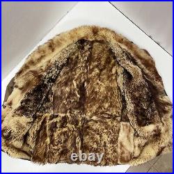 Vtg CURLY Sheepskin Shearling Shaggy FUR Leather Jacket Barnstormer RANCHER Coat