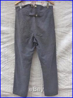 Vtg Checked Pants Edwardian Buckleback Trousers 1920's Pants Chore 1920's Work L