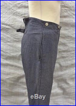 Vtg Checked Pants Edwardian Buckleback Trousers 1920's Pants Chore 1920's Work L