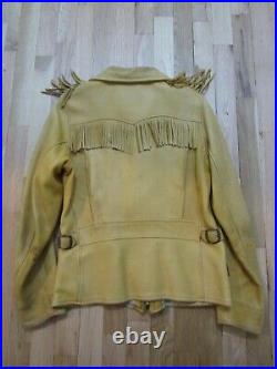 Vtg Cherveny Glover Tanning Co Portland 40s 50s Leather Jacket western deer