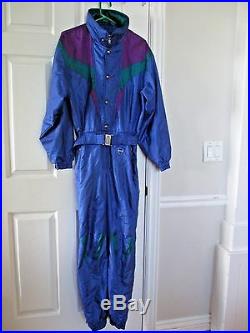 Vtg Descente Snowsuit Ski Suit Men M Blue 1pc Snow Pant Jacket Skiwear Perfect