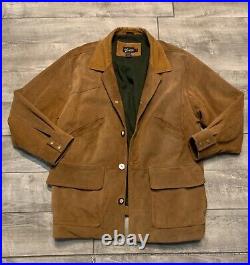Vtg Dick Idol Hunting Jacket Men's Field Chore Work Coat Jacket Leather XLarge