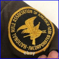Vtg EWC Men Brown Quilted NRA Coat National Rifle Association Work Jacket L