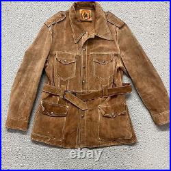 Vtg El Toro Bravo Jacket Mens 44 Brown Suede Split Cowhide Western Rodeo