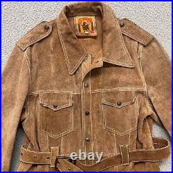 Vtg El Toro Bravo Jacket Mens 44 Brown Suede Split Cowhide Western Rodeo