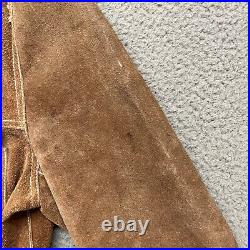 Vtg El Toro Bravo Jacket Mens 44 Brown Suede Split Cowhide Western Rodeo