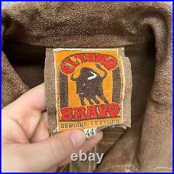 Vtg El Toro Bravo Jacket Mens 44 Brown Suede Split Cowhide Western Rodeo