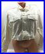 Vtg Guess Jean Jacket Cropped Georges Marciano Made USA Ivory White Denim Rare S