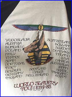Vtg IRON MAIDEN 1984 World Slavery Tour POWERSLAVE concert jersey t shirt Large