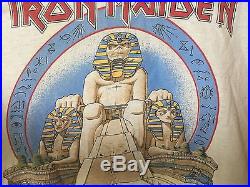 Vtg IRON MAIDEN 1984 World Slavery Tour POWERSLAVE concert jersey t shirt Large