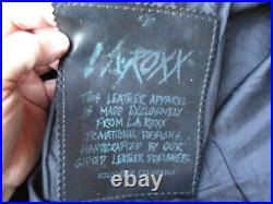 Vtg LA ROXX Leather Motorcycle Police Jacket, Chicago PD Motor Officer, US made