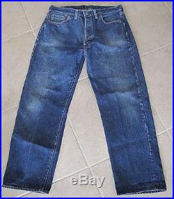 Vtg LEVIS 501 Big E Denim Jeans Single Stitch Red Line #6 35 x 28