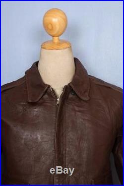 Vtg LOST WORLDS A-2 J A Dubow USAAF Horsehide Leather Flight Jacket 36/38