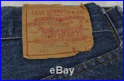 Vtg Levi 501 Redline Denim Jeans Selvedge Dark Indigo Tag 32x32 Measure 31x30