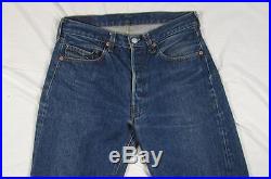 Vtg Levi 501 Redline Denim Jeans Selvedge Dark Indigo Tag 32x32 Measure 31x30