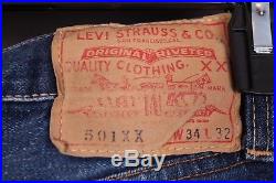 Vtg Levis 501 Buttonfly XX Double X Big E Hidden Rivets Jeans Size 32x30