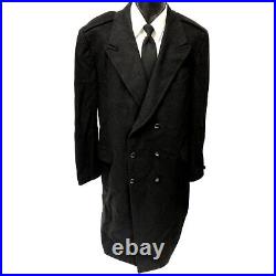 Vtg Mark Shale Charcoal Black Double Breasted TRENCH Coat GENTLEMAN'S Jacket 42