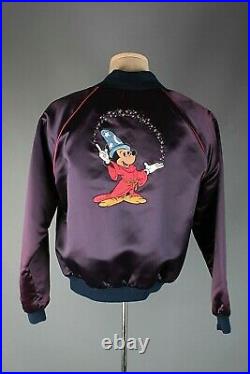 Vtg Men's 70s 80s Disney Fantasia Mickey Mouse Embroidered Jacket Sz L 42 #7692