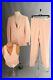 Vtg Men’s NOS 1970s Salmon Pinstripe Leisure Suit Sz M Jacket 38 Pants 30 70s