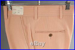 Vtg Men's NOS 1970s Salmon Pinstripe Leisure Suit Sz M Jacket 38 Pants 30 70s