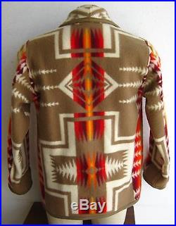 Vtg Mens Pendleton Chief Joseph Reversible Wool Indian Blanket Jacket Car Coat L
