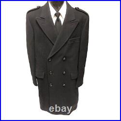 Vtg Metropolitan Navy Blue DOUBLE BREASTED Wool TRENCH Coat Jacket 43 L