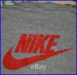 Vtg NIKE Miami Basketball Camp Grey RAYON Tri Blend T Shirt Medium M