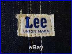 Vtg OG 40s 50s Lee 91-J Denim Coverall Jacket 40 Union Made SANFORIZED Deadstock