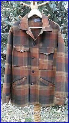 Vtg Pendleton Men's Large Heavy Thick Rugged Ranch Hunting Wool Flannel Jacket