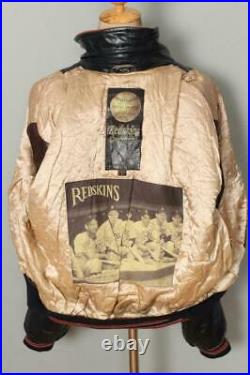 Vtg REDSKINS Varsity Baseball Leather Jacket Size Large