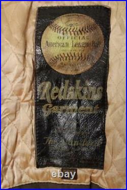 Vtg REDSKINS Varsity Baseball Leather Jacket Size Large