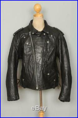 Vtg SCHOTT PERFECTO 115 Cowhide Leather CHP Motorcycle Jacket Size 46