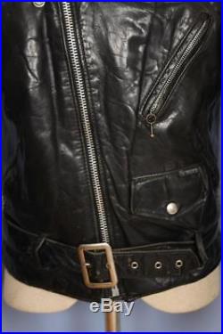 Vtg SCHOTT PERFECTO Black Leather Motorcycle Biker Jacket Size Small