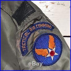 Vtg Vintage Vietnam War L2-b Light Flight Jacket Tactical Air Command