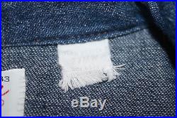 Vtg Wrangler Sanforized Western Denim Shirt USA Pearl Jean Indigo 15.5 33 M EUC
