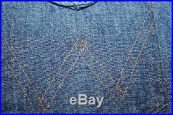 Vtg Wrangler Sanforized Western Denim Shirt USA Pearl Jean Indigo 15.5 33 M EUC