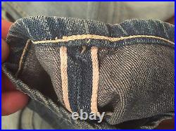 Vtg Ww2 1944 Lee Cowboy 101 Denim Button Fly Jeans Selvedge Crotch Rivet Rare