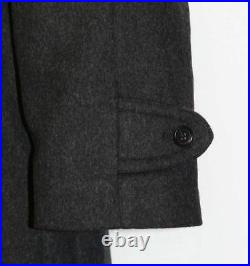 WOOL & CASHMERE OVER COAT Men Long BLACK German NICE INSIDE LINING Winter 49 XL