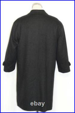 WOOL & CASHMERE OVER COAT Men Long BLACK German NICE INSIDE LINING Winter 49 XL