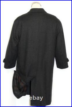 WOOL & CASHMERE OVER COAT Men Long BLACK German NICE INSIDE LINING Winter 49 XL