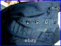 WW2 US Navy Denim Button fly Dungarees Blue Jeans with Metal Donuts Buttons Mint
