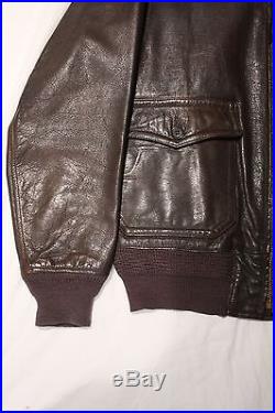 WWII Original Vintage USN US Navy M-422A Leather Jacket pre G1
