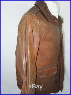 WWII USAAF 32nd Fighter Squadron Painted Pilot's Leather A-2 Jacket Size 40