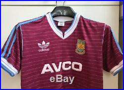West Ham United 1985/1986/1987 Home Football Shirt Jersey Adidas Vintage