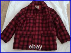Woolrich Buffalo Plaid Hunting Jacket Union Made Quilted Mackinaw Mens Sz. 42
